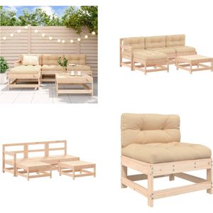 Vidaxl - 5-tlg. Garten-Lounge-Set mit Kissen Massivholz - Garten Lounge Set - Garten Lounge Sets - Home & Living - Braun
