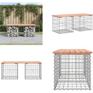 Vidaxl - Gartenbank aus Gabionen 103x44x42 cm Massivholz Douglasie - Gartenbank - Holz Gartenbank - Douglasienholz Gartenbank - Gabionenbank