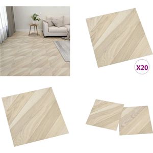 vidaXL Vloerplanken 20 st zelfklevend 1-86 m² PVC gestreept beige - Vloerplank - Vloerplanken - Vloertegel - Vloertegels