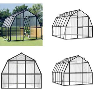 vidaXL Broeikas met basisframe 9-53 m² aluminium antracietkleurig - Broeikas - Broeikassen - Tuinschuur - Tuinhuis