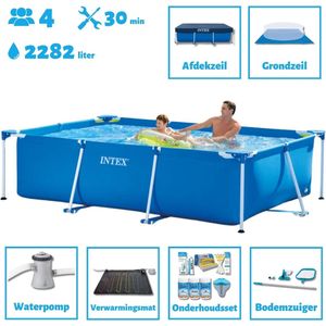 Intex Opzetzwembad - Rechthoekig - 260 x 160 x 65 cm - Blauw - Sterk materiaal - Inclusief Accessoires