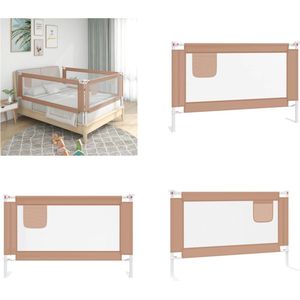 vidaXL Bedhekje peuter 120x25 cm stof taupe - Bedhekje - Bedhekjes - Bedbescherming - Bedbeschermingen