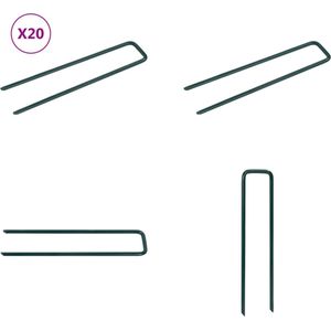 vidaXL Kunstgraspennen 20 st U-vormig ijzer - Pen - Pennen - Spijker - Spijkers