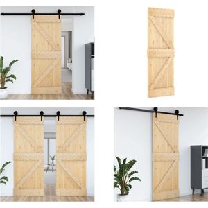 vidaXL Deur NARVIK 70x210 cm massief grenenhout - Deur - Deuren - Schuifdeur - Schuifdeursysteem