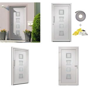 vidaXL Voordeur 88x200 cm wit - Deur - Deuren - Toegangsdeur - Toegangsdeuren