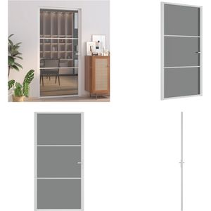 vidaXL Binnendeur 102-5x201-5 cm ESG-glas en aluminium wit - Binnendeur - Binnendeuren - Deur - Deuren