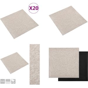 vidaXL Tapijttegels 20 st 5 m² 50x50 cm lichtbeige - Tapijttegel - Tapijttegels - Tapijt Tegel - Tapijt Tegels