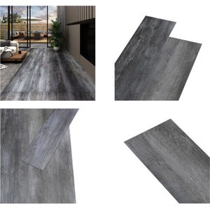 vidaXL Vloerplanken zelfklevend 5-21 m² 2 mm PVC glanzend grijs - Vloerplank - Vloerplanken - Vloertegel - Vloertegels
