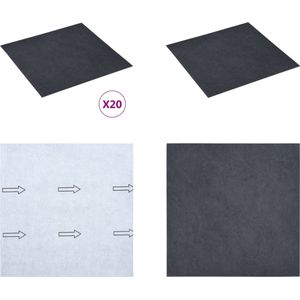 vidaXL Vloerplanken 20 st zelfklevend 1-86 m² PVC zwart marmerpatroon - Vloerplank - Vloerplanken - Vloertegel - Vloertegels