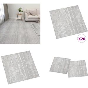 vidaXL Vloerplanken 20 st zelfklevend 1-86 m² PVC grijs - Vloerplank - Vloerplanken - Vloertegel - Vloertegels