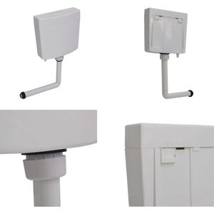 vidaXL Toiletstortbak met watertoevoer onderin 3/6 L grijs - Toilet Stortbak - Toilet Stortbakken - Toiletstortbak - Toiletstortbakken