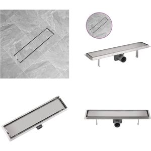vidaXL Doucheputje rechthoekig 530x140mm roestvrij staal - Doucheputje - Doucheputjes - Douche Afvoer - Douchegoot