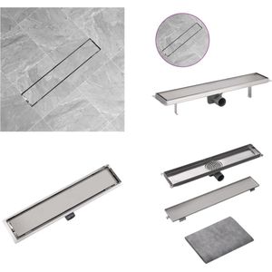 vidaXL Doucheputje rechthoekig 630x140 mm roestvrij staal - Doucheputje - Doucheputjes - Douche Afvoer - Douchegoot