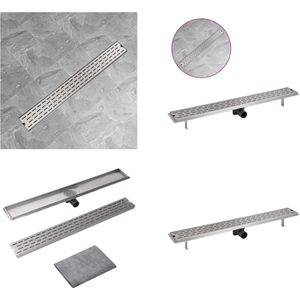 vidaXL Doucheafvoer rechthoekig 930 x 140 mm roestvrij staal - Doucheputje - Doucheputjes - Douche Afvoer - Douchegoot