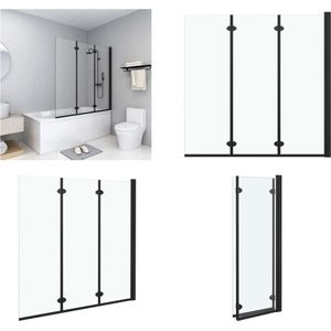 Vidaxl - Faltbare Duschkabine 3 Paneele esg 130x138 cm Schwarz - Duschabtrennung - Duschabtrennungen - Home & Living