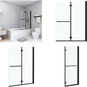 Vidaxl - Faltbare Duschkabine 2 Paneele esg 95x140 cm Schwarz - Duschabtrennung - Duschabtrennungen - Home & Living
