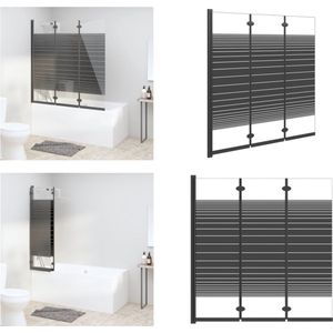 Vidaxl - Badewannenfaltwand 3-teilig 130x130 cm esg Schwarz - Badewannenfaltwand - Badewannenfaltwände - Home & Living