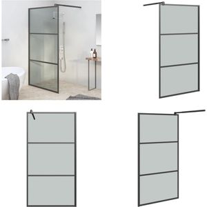 vidaXL Inloopdouchewand 100x195 cm donker ESG-glas zwart - Douchewand - Douchewanden - Douchescherm - Badwand