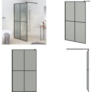 vidaXL Inloopdouchescherm 118x190 cm donker gehard glas - Douchescherm - Doucheschermen - Douchewand - Badwand