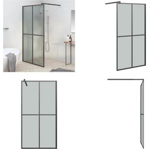 vidaXL Inloopdouchescherm 100x195 cm donker gehard glas - Douchescherm - Doucheschermen - Douchewand - Badwand