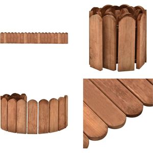 vidaXL Gazonrand 120 cm geïmpregneerd grenenhout bruin - Gazonrand - Gazonranden - Tuinrand - Tuinranden
