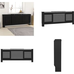 vidaXL Radiatorombouw 205 cm MDF zwart - Radiatorombouw - Radiatorombouwen - Radiator Ombouw - Radiator Ombouwen