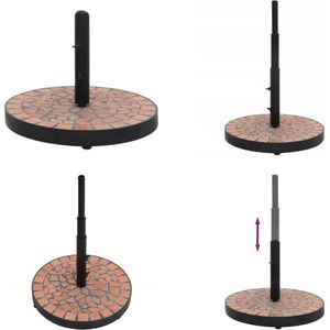 vidaXL Parasolvoet rond 12 kg terracottakleurig - Parasolvoet - Parasolvoeten - Voet Voor Parasol - Voet Parasol