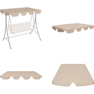 vidaXL Vervangingsluifel voor schommelbank 188/168x110/145 cm beige - Luifel - Luifels - Overkapping - Overkappingen
