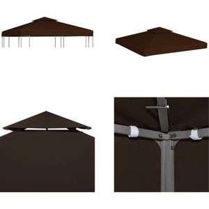 vidaXL Prieeldak 2-laags 310 g/m² 3x3 m bruin - Prieeldak - Prieeldaken - Prieelluifel - Prieelluifels