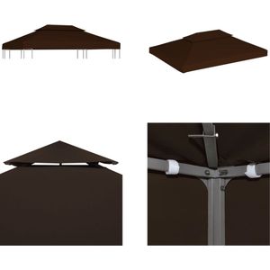 vidaXL Prieeldak 2-laags 310 g/m² 4x3 m bruin - Prieeldak - Prieeldaken - Prieelluifel - Prieelluifels