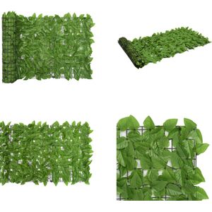 vidaXL Balkonscherm met groene bladeren 400x75 cm - Balkonscherm - Balkonschermen - Privacyscherm - Privacyschermen