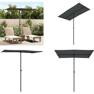 Sonnenschirm mit Aluminium-Mast 180x110 cm Anthrazit - Sonnenschirm - Gartenmöbel - Outdoor Möbel - Aluminiumschirm - Markise - Home & Living
