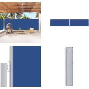 vidaXL Windscherm uittrekbaar 200x1000 cm blauw - Scherm - Schermen - Windscherm - Zonnescherm