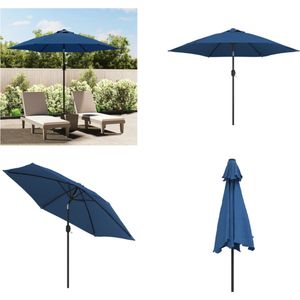 vidaXL Parasol met metalen paal 300 cm blauw - Parasol - Parasols - Tuinparasol - Tuinparasols