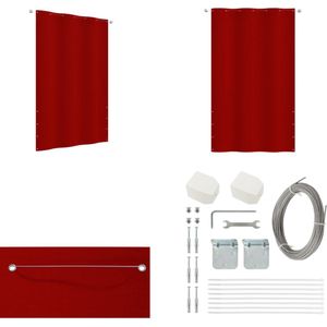 vidaXL Balkonscherm 140x240 cm oxford stof rood - Balkonscherm - Balkonschermen - Privacyscherm - Scherm