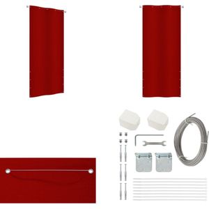 vidaXL Balkonscherm 100x240 cm oxford stof rood - Balkonscherm - Balkonschermen - Privacyscherm - Scherm