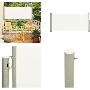vidaXL Tuinscherm uittrekbaar 140x300 cm crème - Windscherm - Windschermen - Zijscherm - Tuinscherm