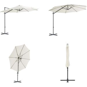 vidaXL Zweefparasol met stalen paal 300 cm zandkleurig - Zweefparasol - Zweefparasols - Parasol - Parasols