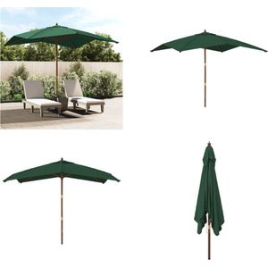 Sonnenschirm mit Holzmast Grün 300x300x273 cm - Sonnenschirm - Gartenschirm - Outdoor Möbel - Terrasse - Garten Dekoration - Home & Living