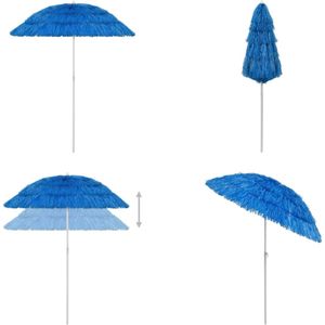 vidaXL Strandparasol Hawaï 180 cm blauw - Hawaï Strandparasol - Hawaï Strandparasols - Parasol - Parasols