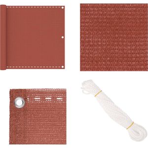 vidaXL Balkonscherm 90x300 cm HDPE terracottakleurig - Balkonscherm - Balkonschermen - Scherm - Schermen