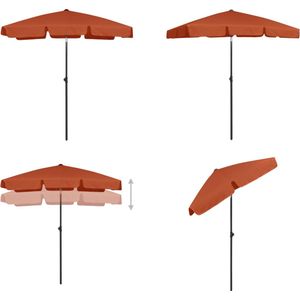 vidaXL Strandparasol 180x120 cm terracottakleurig - Strandparasol - Strandparasols - Parasol - Parasols