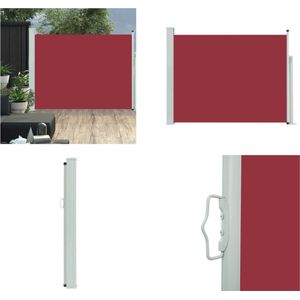 vidaXL Tuinscherm uittrekbaar 140x500 cm rood - Windscherm - Windschermen - Zijscherm - Zijschermen