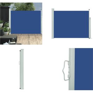 vidaXL Tuinscherm uittrekbaar 140x500 cm blauw - Windscherm - Windschermen - Zijscherm - Zijschermen