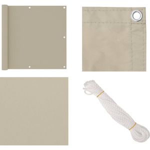 vidaXL Balkonscherm 90x300 cm oxford stof beige - Balkonscherm - Balkonschermen - Scherm - Schermen