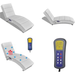 vidaXL Massagelounger kunstleer wit - Massagestoel - Massagestoelen - Elektrische Massagestoelen - Massagestoelen & Relaxfauteuils