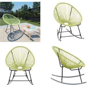 vidaXL Tuinstoel Acapulco poly rattan groen - Acapulco Stoel - Acapulco Stoelen - Stoel - Stoelen