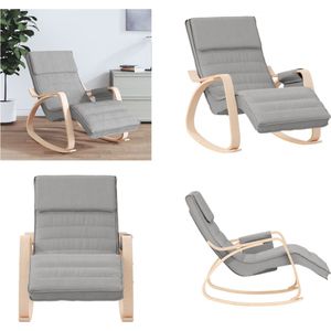 vidaXL Schommelstoel stof lichtgrijs - Schommelstoel - Schommelstoelen - Fauteuil - Loungestoel