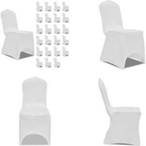 vidaXL Stoelhoezen stretch 24 st wit - Stoelhoes - Stoelhoezen - Stoel Hoes - Stoel Hoezen