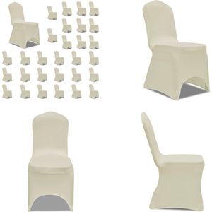 vidaXL Stoelhoezen stretch 30 st crème - Stoelhoes - Stoelhoezen - Stoel Hoes - Stoel Hoezen